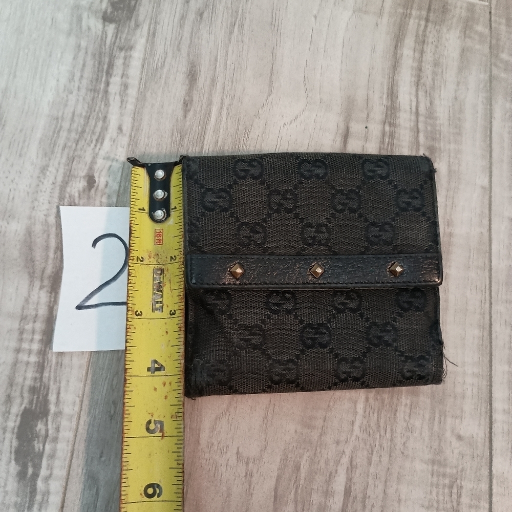Gucci Wallet Bi-Fold Gg Pattern Canvas Black - Picture 12 of 13